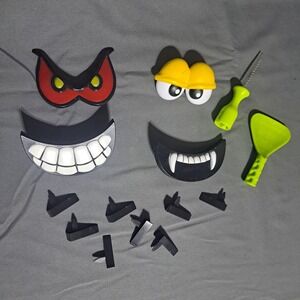 Monster Halloween‎ Push Ins Lot of Eyes Smiles Fangs w/ Carving Knife and Scoop